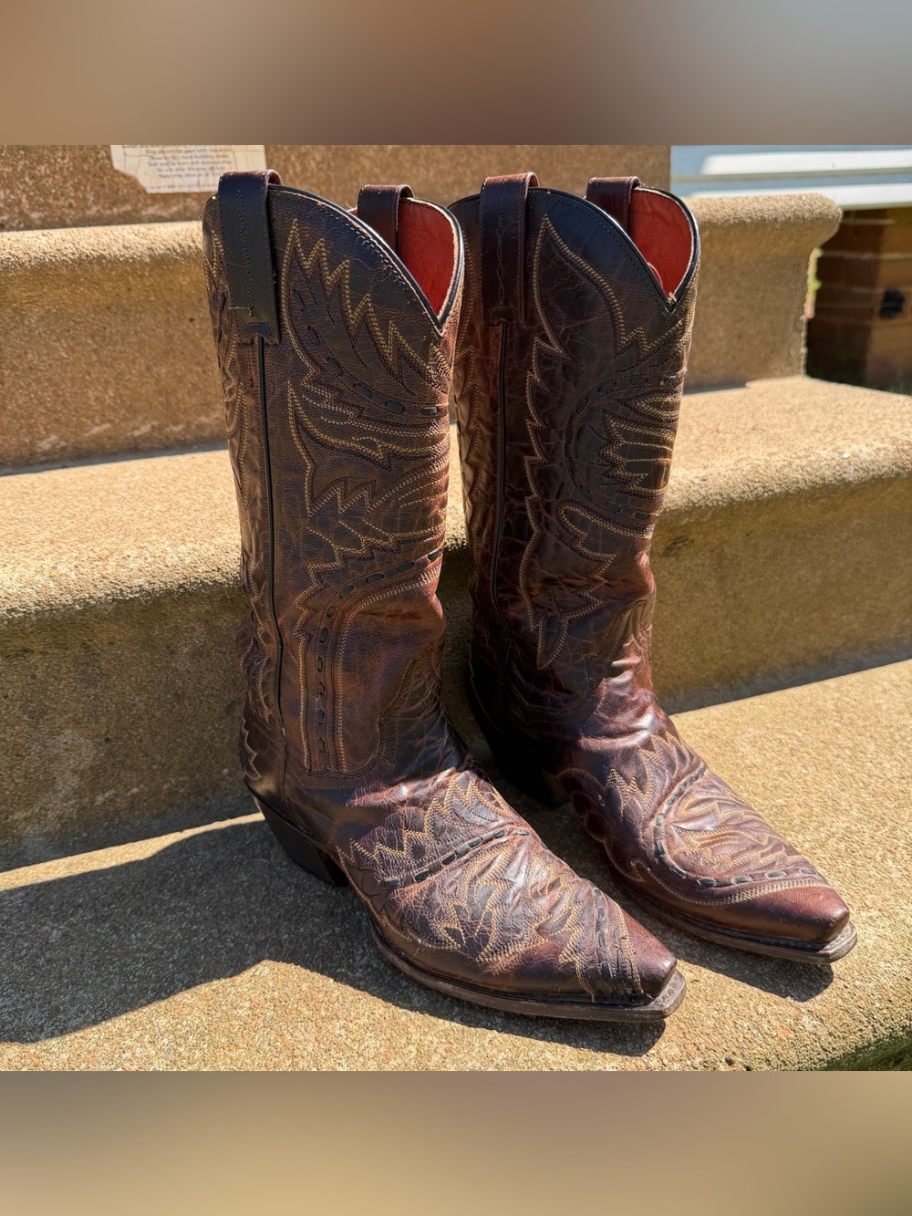Dan Post Brown Women's Embroidered Western Heeled Boots - style# 3422